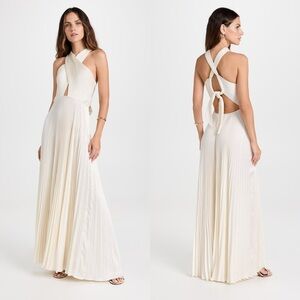A.L.C New Women's. Athena Pleated Gown in whisper white Size 12​​​